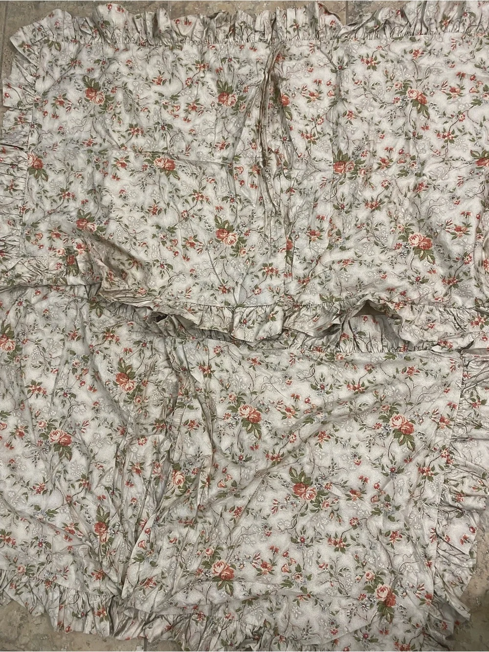 Vintage Rare Lauren Ralph Lauren Cole Brook Ruffled Floral Pillow King Shamsi